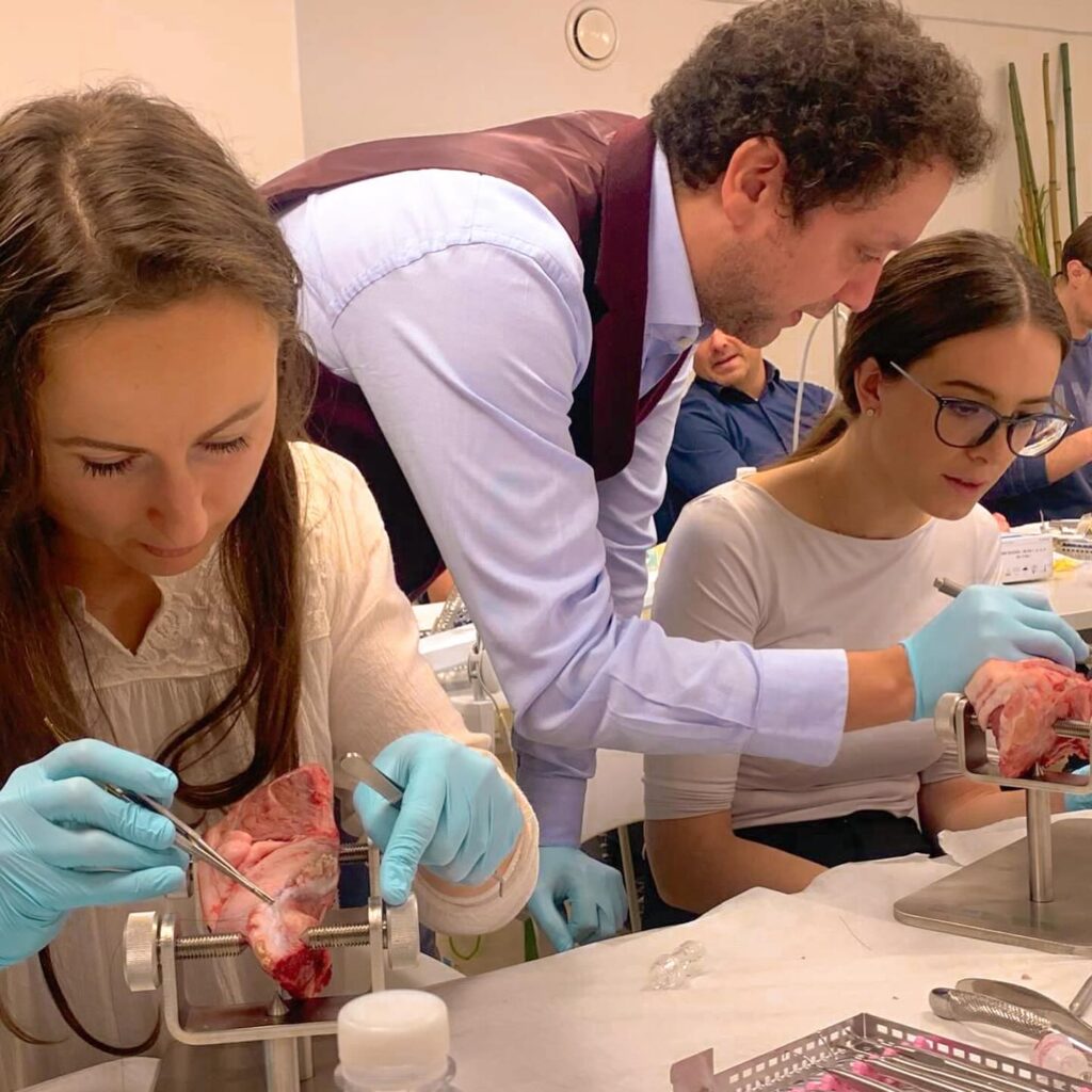 profesor enseñando anatomía